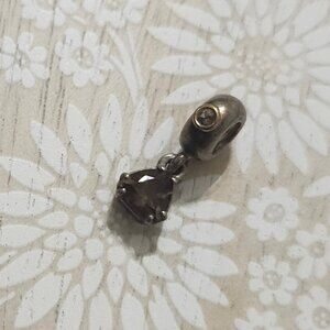 Pandora Sterling Silver 14k Gold Smoky Topaz Close To My Heart Bead Charm